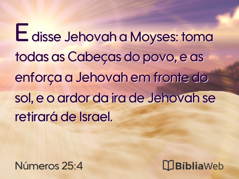 Números 25:4 em imagem para compartilhar