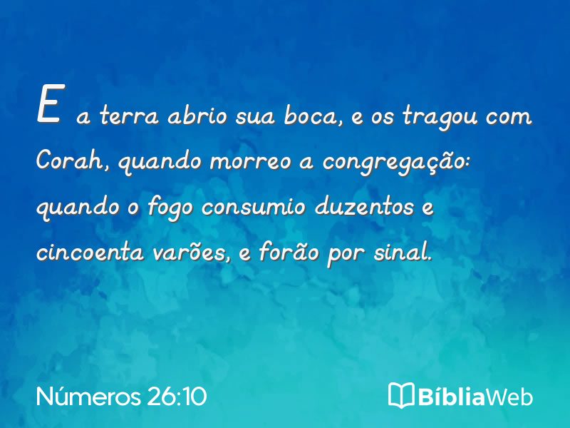 Números 26:10 em imagem para compartilhar