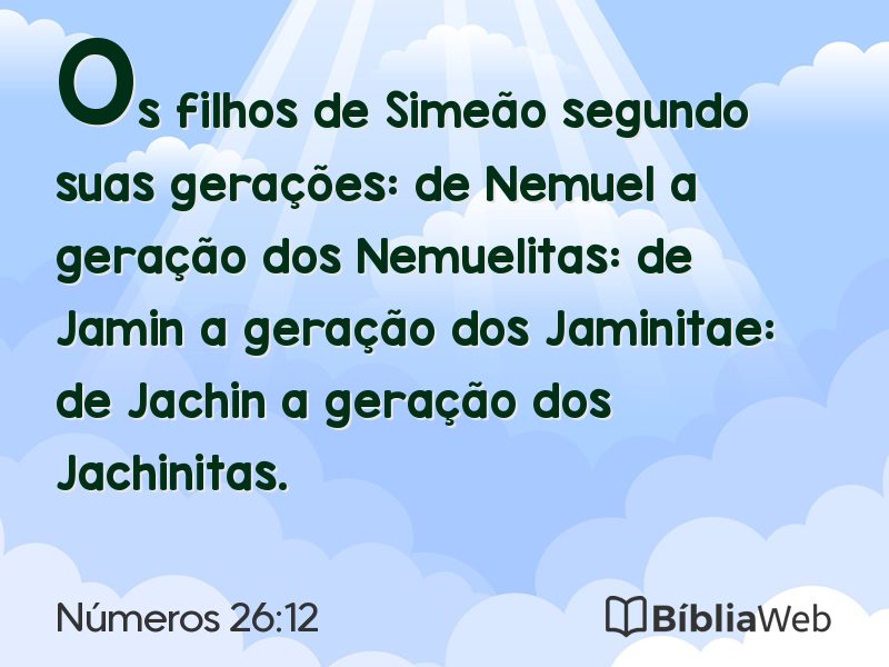 Números 26:12 em imagem para compartilhar