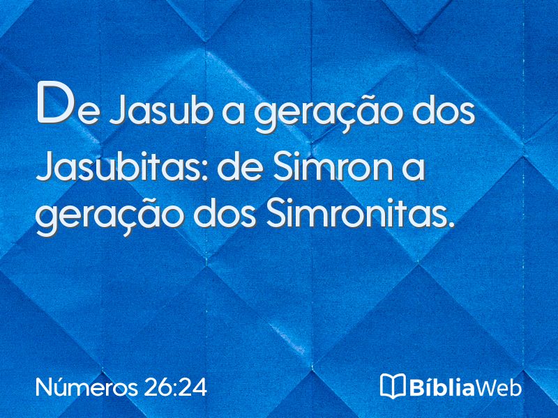 Números 26:24 em imagem para compartilhar