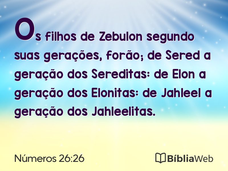 Números 26:26 em imagem para compartilhar
