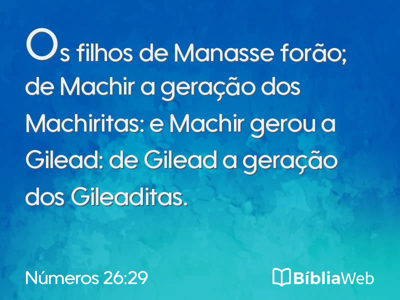 Números 26:29 em imagem para compartilhar