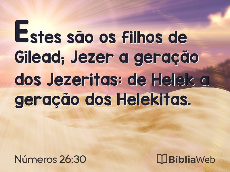 Números 26:30 em imagem para compartilhar