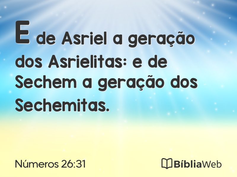 Números 26:31 em imagem para compartilhar