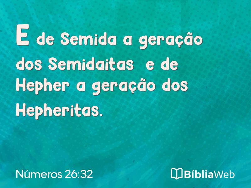 Números 26:32 em imagem para compartilhar