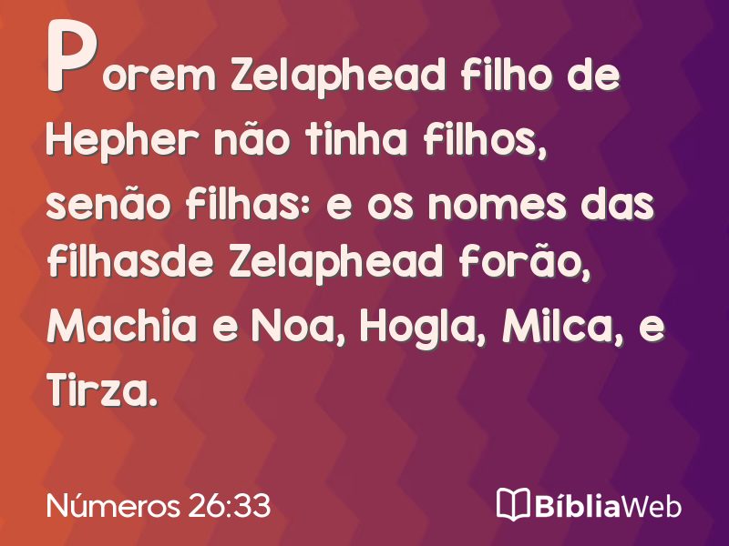 Números 26:33 em imagem para compartilhar