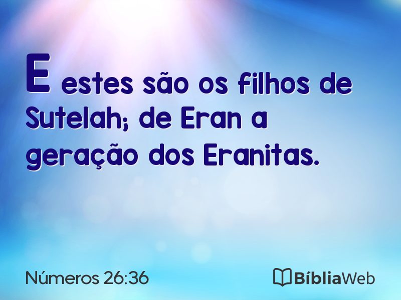 Números 26:36 em imagem para compartilhar