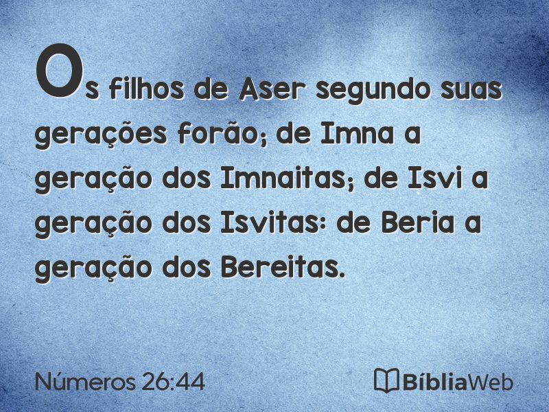 Números 26:44 em imagem para compartilhar
