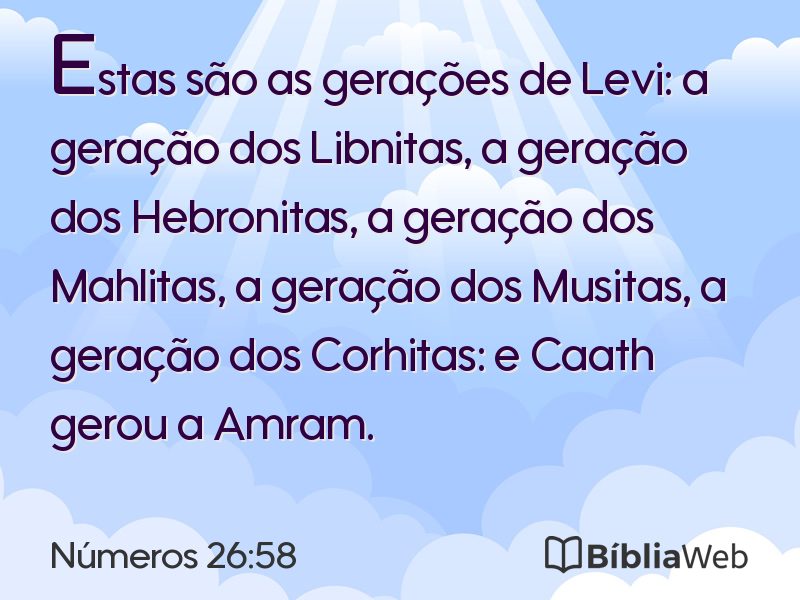 Números 26:58 em imagem para compartilhar