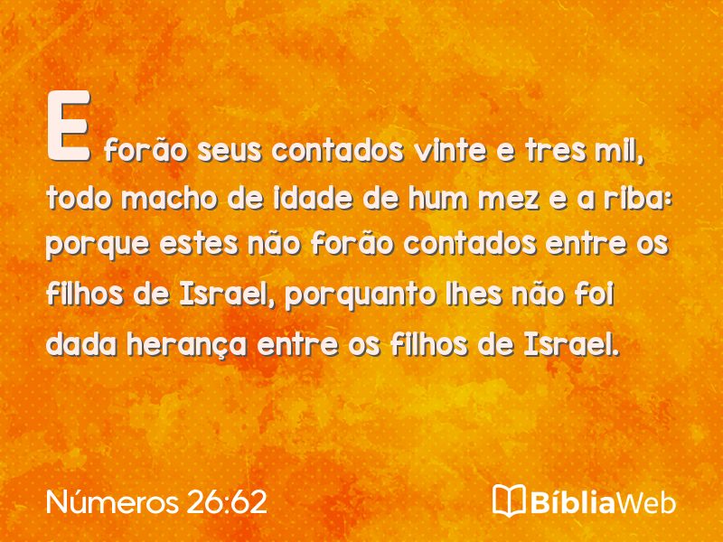 Números 26:62 em imagem para compartilhar