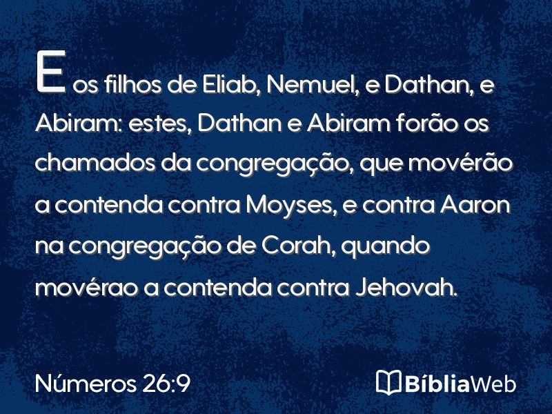 Números 26:9 em imagem para compartilhar