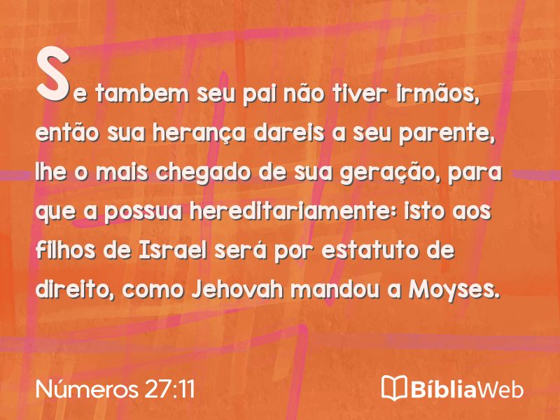Números 27:11 em imagem para compartilhar