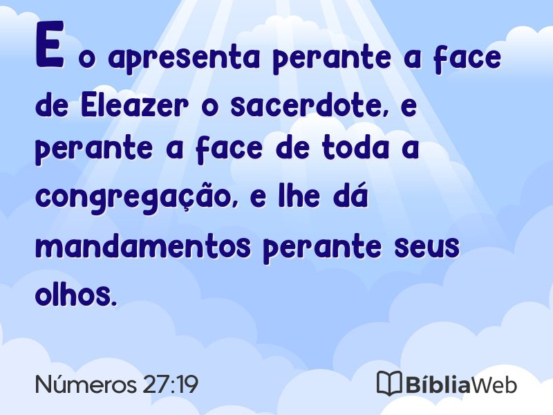 Números 27:19 em imagem para compartilhar