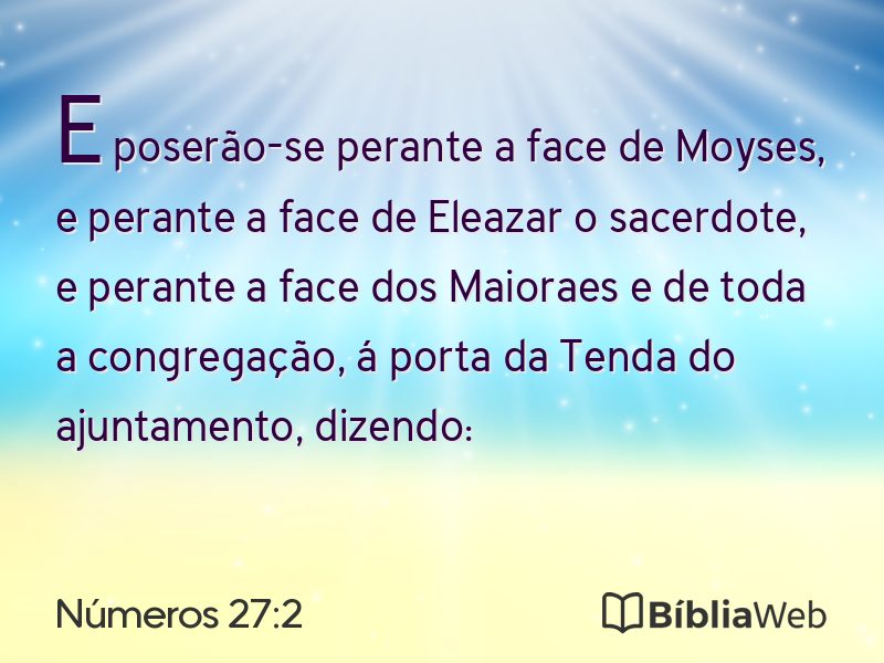 Números 27:2 em imagem para compartilhar