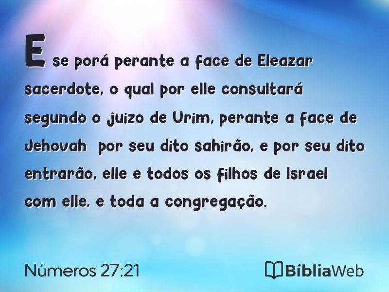 Números 27:21 em imagem para compartilhar
