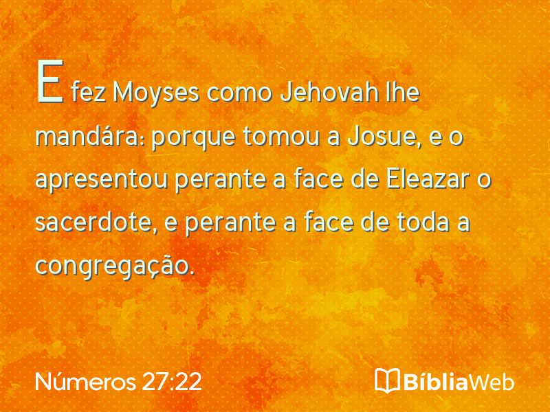 Números 27:22 em imagem para compartilhar
