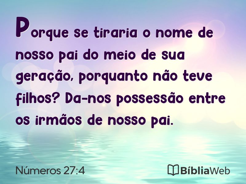 Números 27:4 em imagem para compartilhar