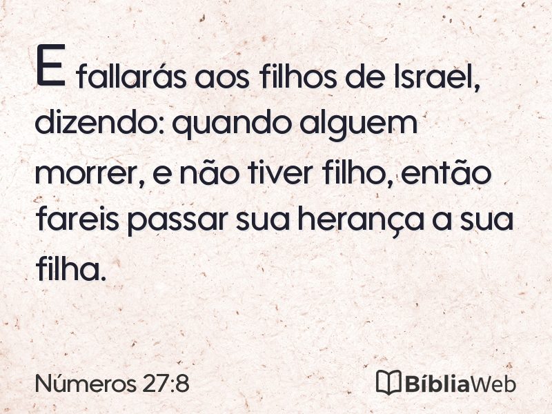 Números 27:8 em imagem para compartilhar