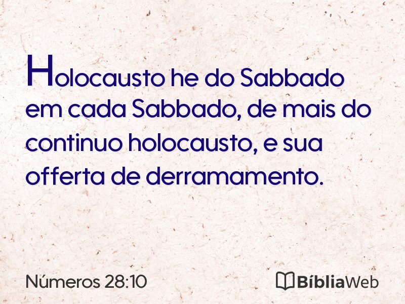 Números 28:10 em imagem para compartilhar