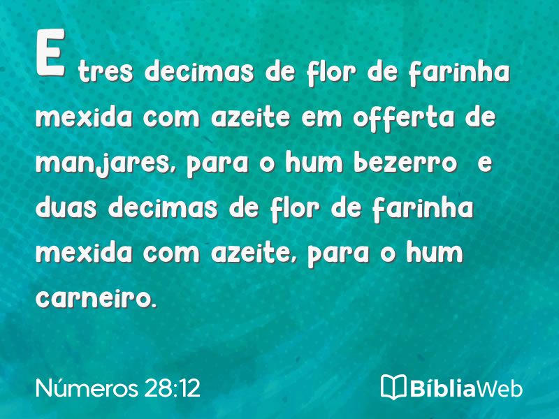 Números 28:12 em imagem para compartilhar