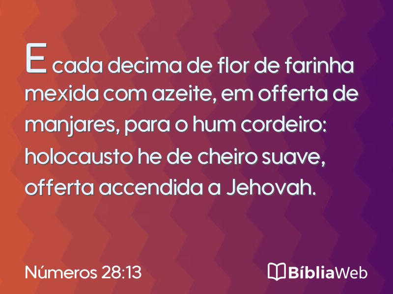 Números 28:13 em imagem para compartilhar