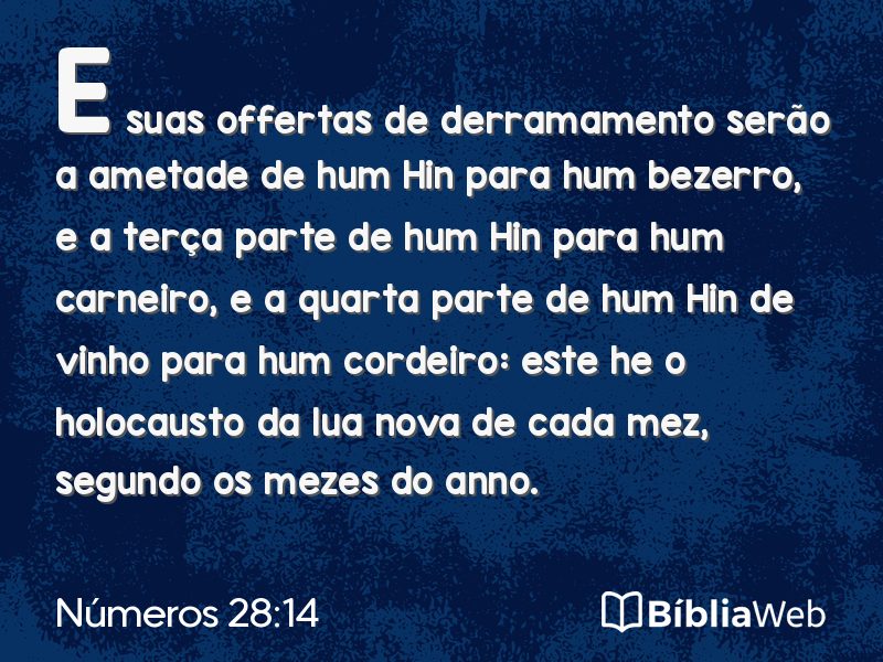 Números 28:14 em imagem para compartilhar