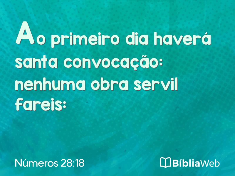 Números 28:18 em imagem para compartilhar