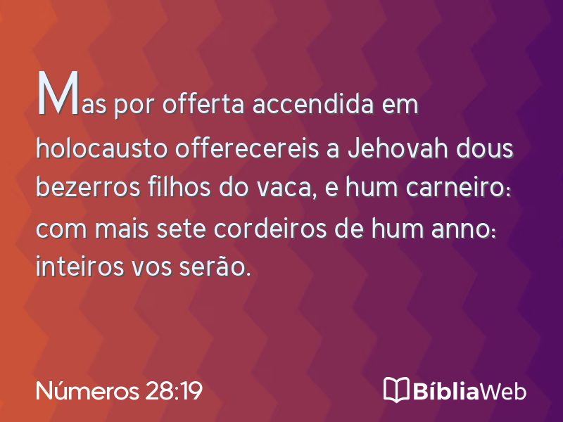 Números 28:19 em imagem para compartilhar