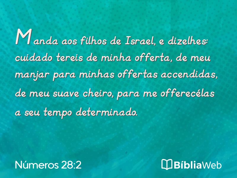 Números 28:2 em imagem para compartilhar