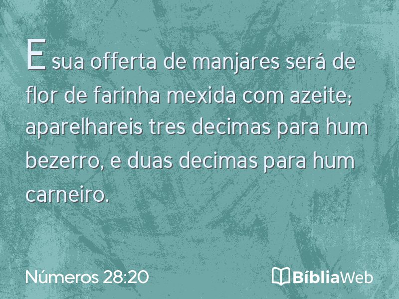 Números 28:20 em imagem para compartilhar