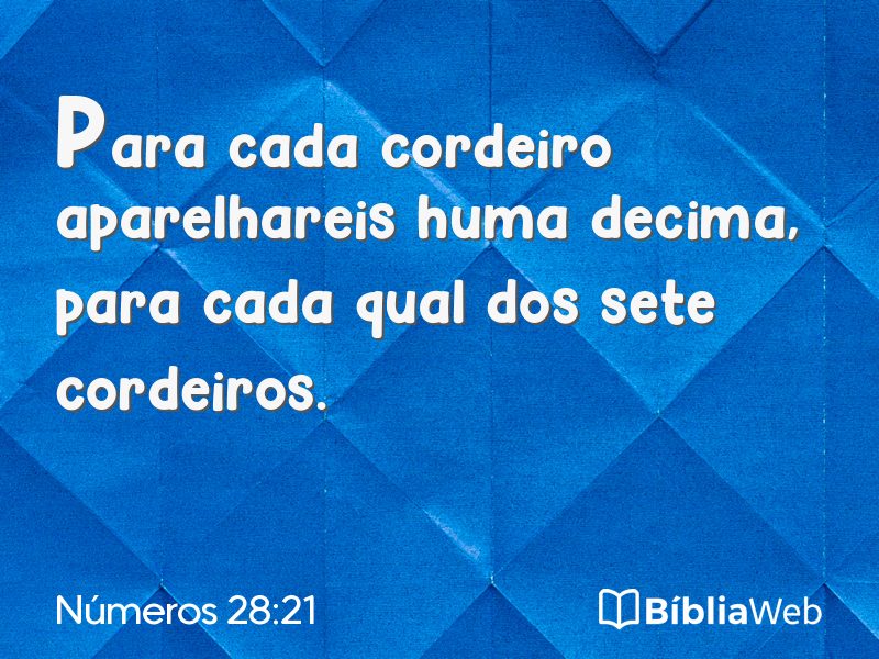 Números 28:21 em imagem para compartilhar