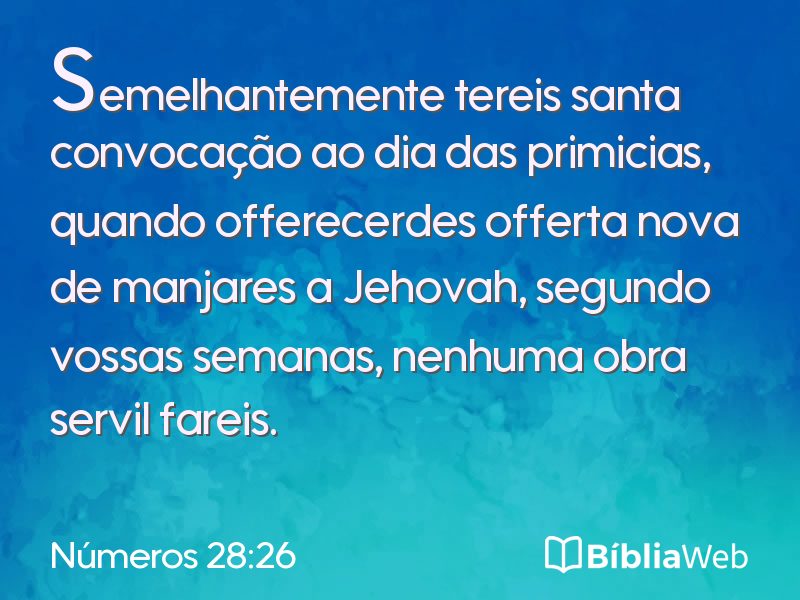 Números 28:26 em imagem para compartilhar