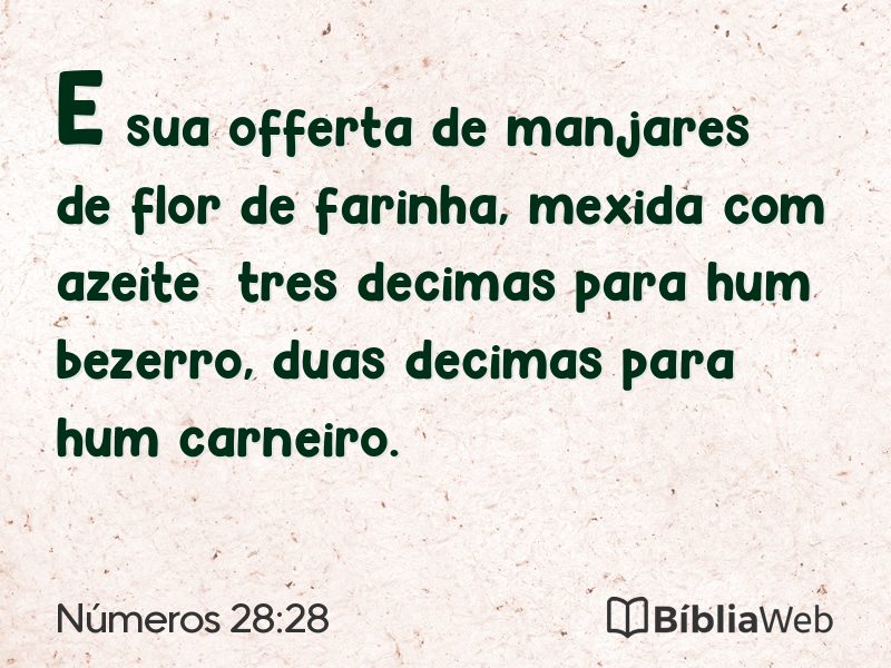 Números 28:28 em imagem para compartilhar