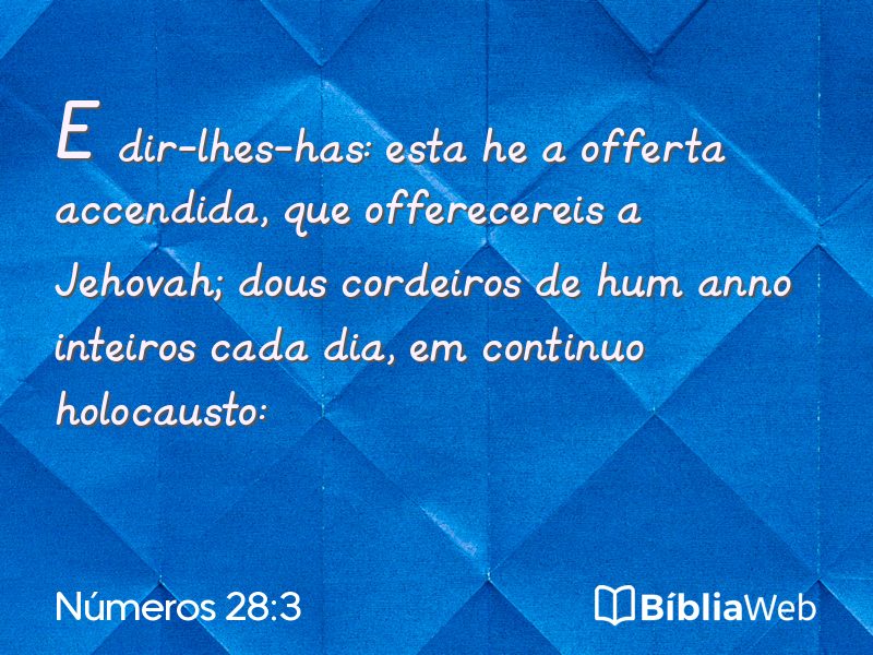 Números 28:3 em imagem para compartilhar