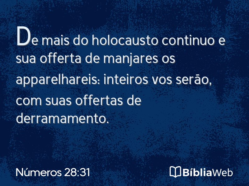 Números 28:31 em imagem para compartilhar