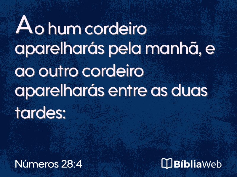 Números 28:4 em imagem para compartilhar