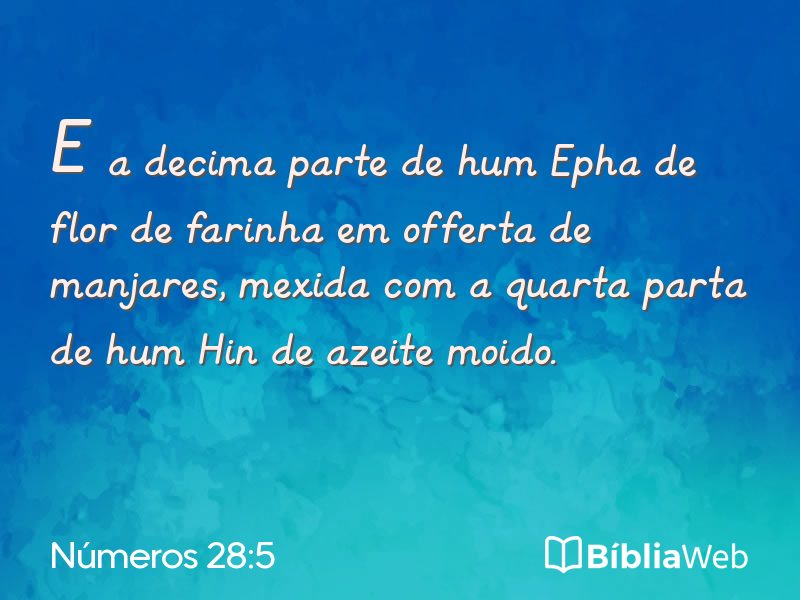 Números 28:5 em imagem para compartilhar