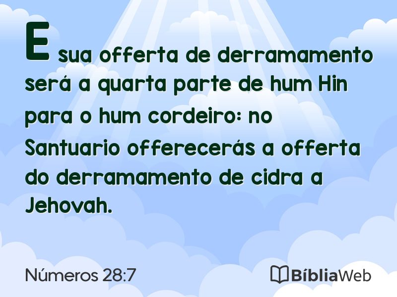 Números 28:7 em imagem para compartilhar