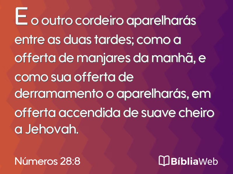 Números 28:8 em imagem para compartilhar