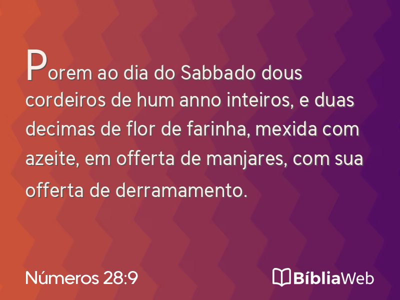 Números 28:9 em imagem para compartilhar