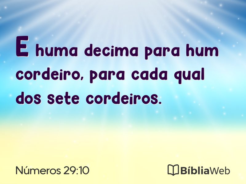 Números 29:10 em imagem para compartilhar