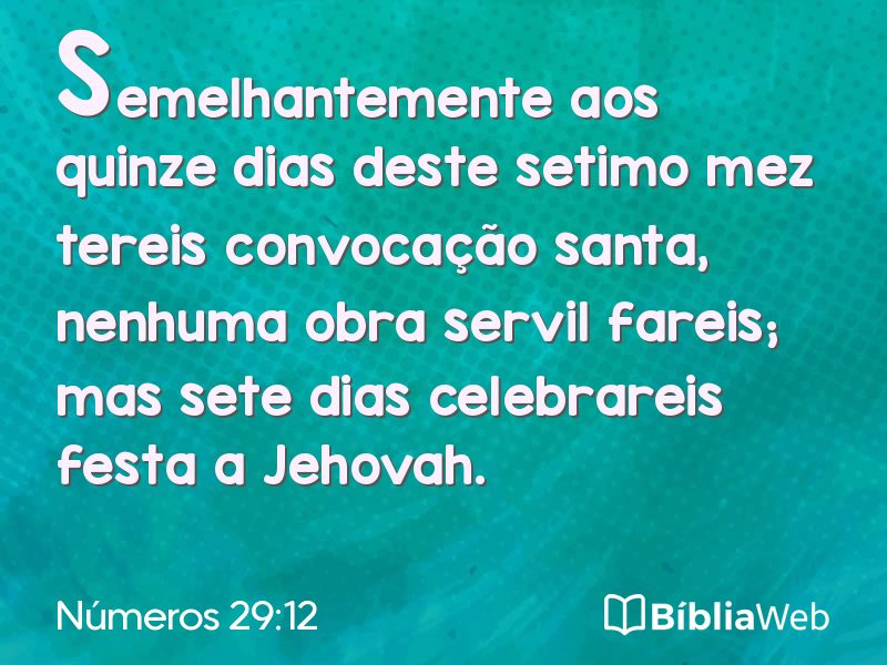 Números 29:12 em imagem para compartilhar