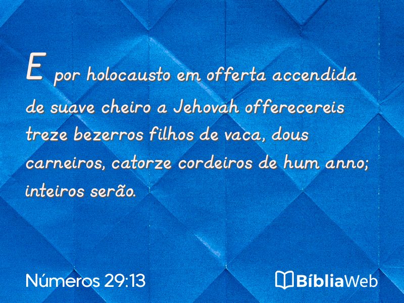 Números 29:13 em imagem para compartilhar