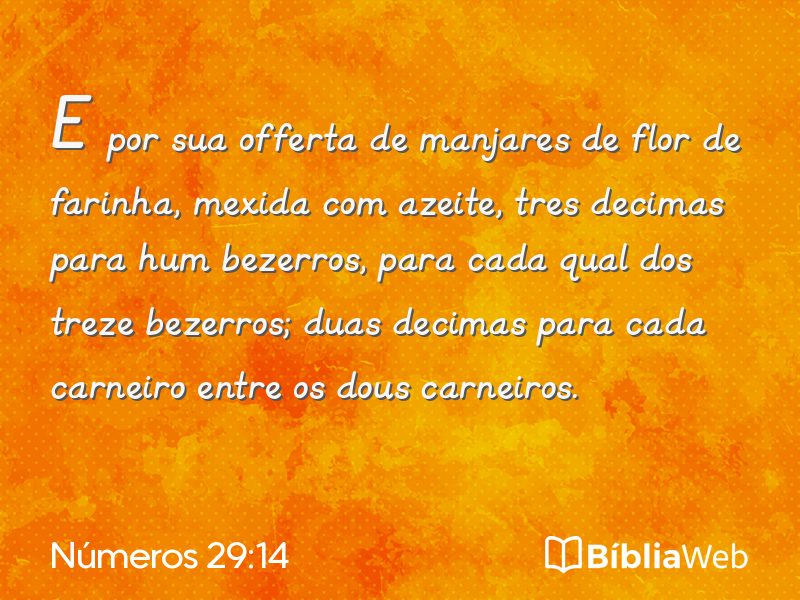 Números 29:14 em imagem para compartilhar