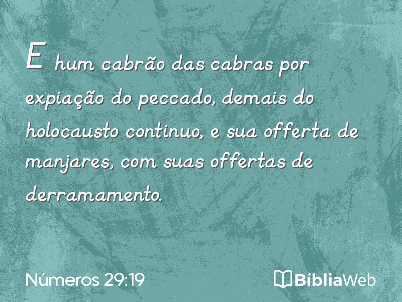 Números 29:19 em imagem para compartilhar