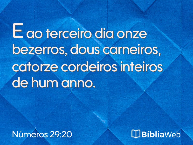 Números 29:20 em imagem para compartilhar