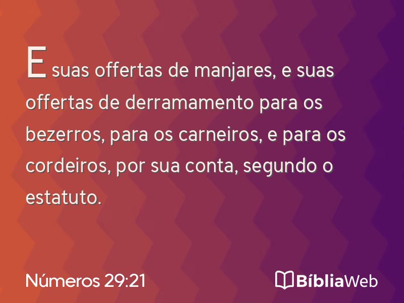 Números 29:21 em imagem para compartilhar