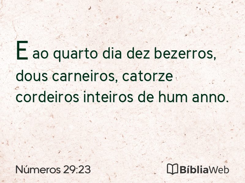 Números 29:23 em imagem para compartilhar