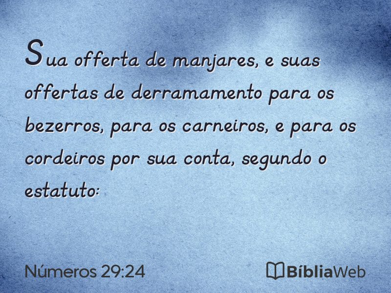 Números 29:24 em imagem para compartilhar
