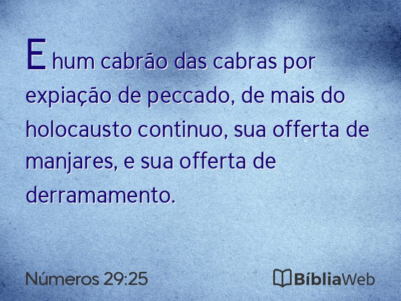 Números 29:25 em imagem para compartilhar